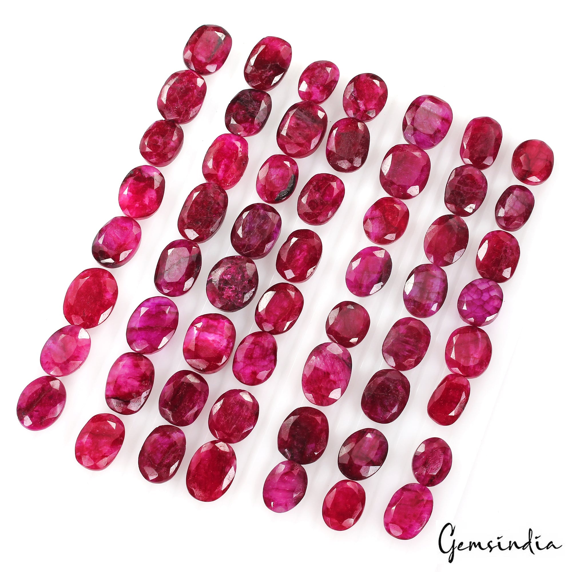 590 Ct Natural Red Pink Beryl Oval Faceted Loose Wholesale Gemstone Lot 56 Pcs