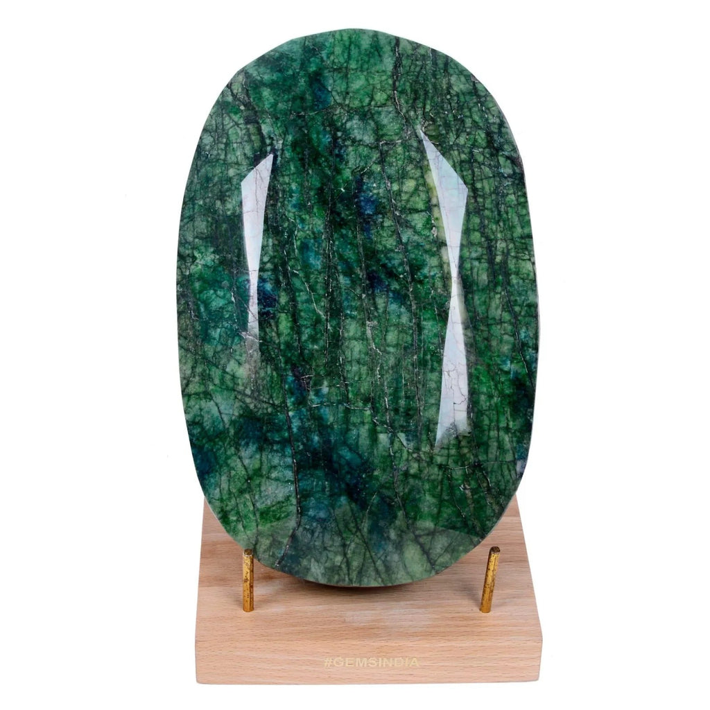 Huge 4.5 Kg Natural Green Emerald Earth Mined Huge Oval Cut Gemstone 8*5.5*4inch