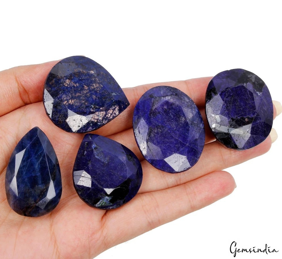 720 Ct Natural Blue Sapphire Mix Cut Loose Pendant Size Gemstones Lot~33-39mm
