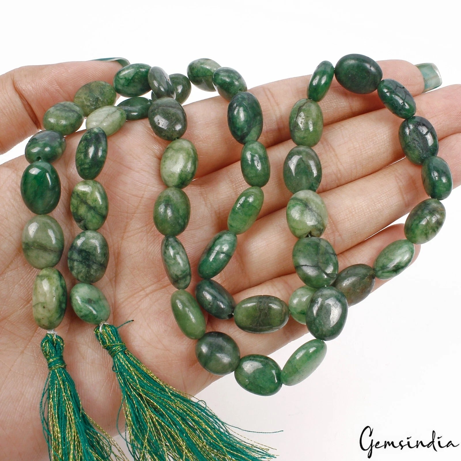 Brazilian Emerald Beaded Strand, Green — 13mm to 16mm, 360 Ct, Brazil