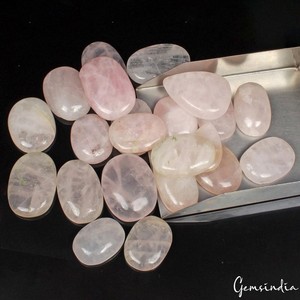 1780 Cts/22 Pcs Natural Untreated Pink Rose Quartz Mix Cab Loose Wholesale Gems
