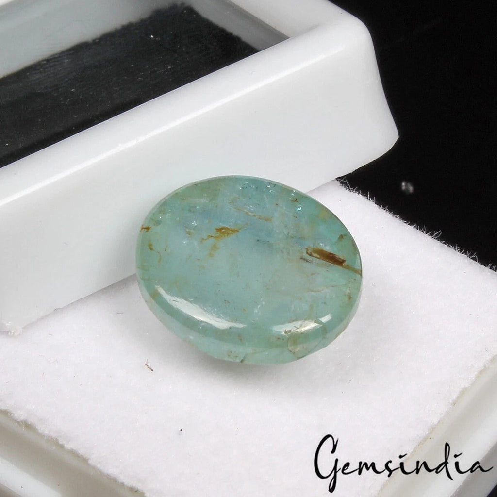 7.80Ct Natural Untreated Brazilian Blue Aquamarine Oval Checker Cut Gem For Ring