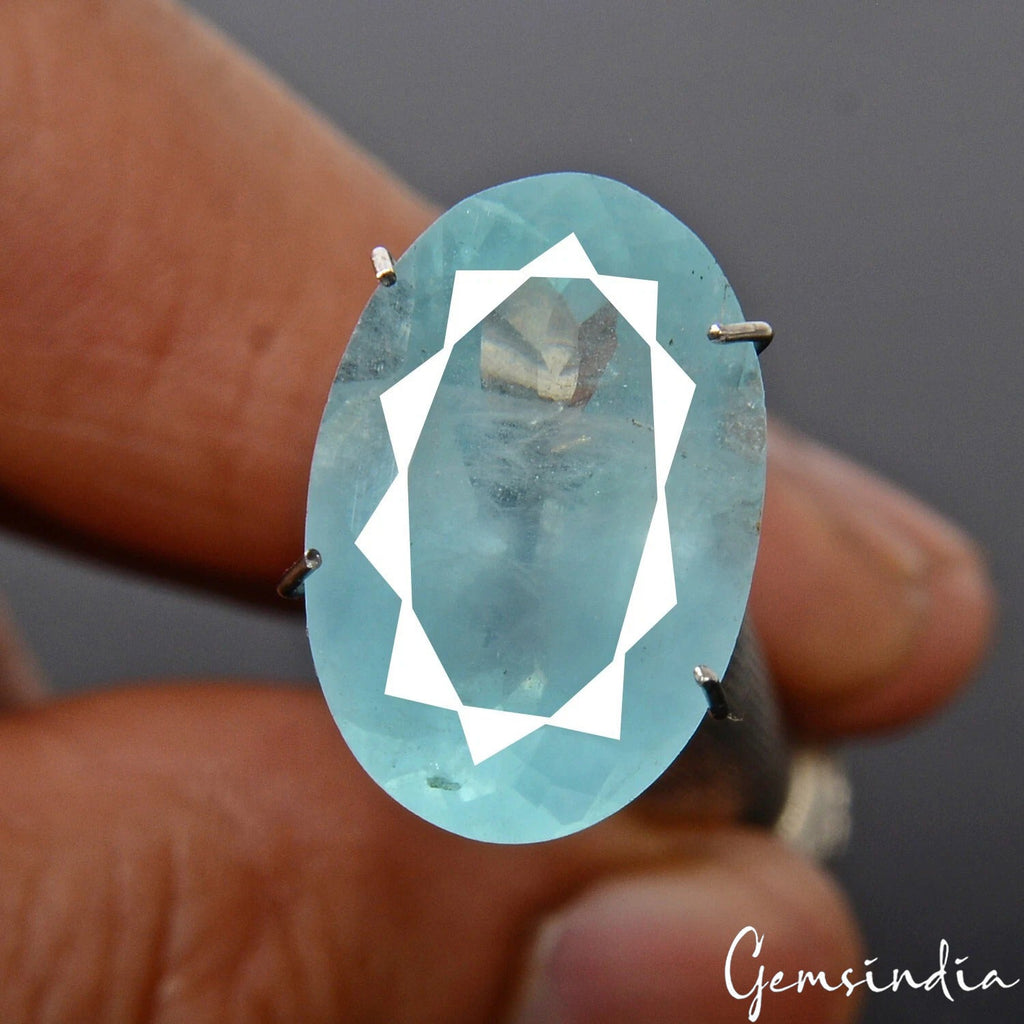 7.10 Cts Natural Ocean Blue Aquamarine Oval Cut Loose Certified Gemstone, Brazil
