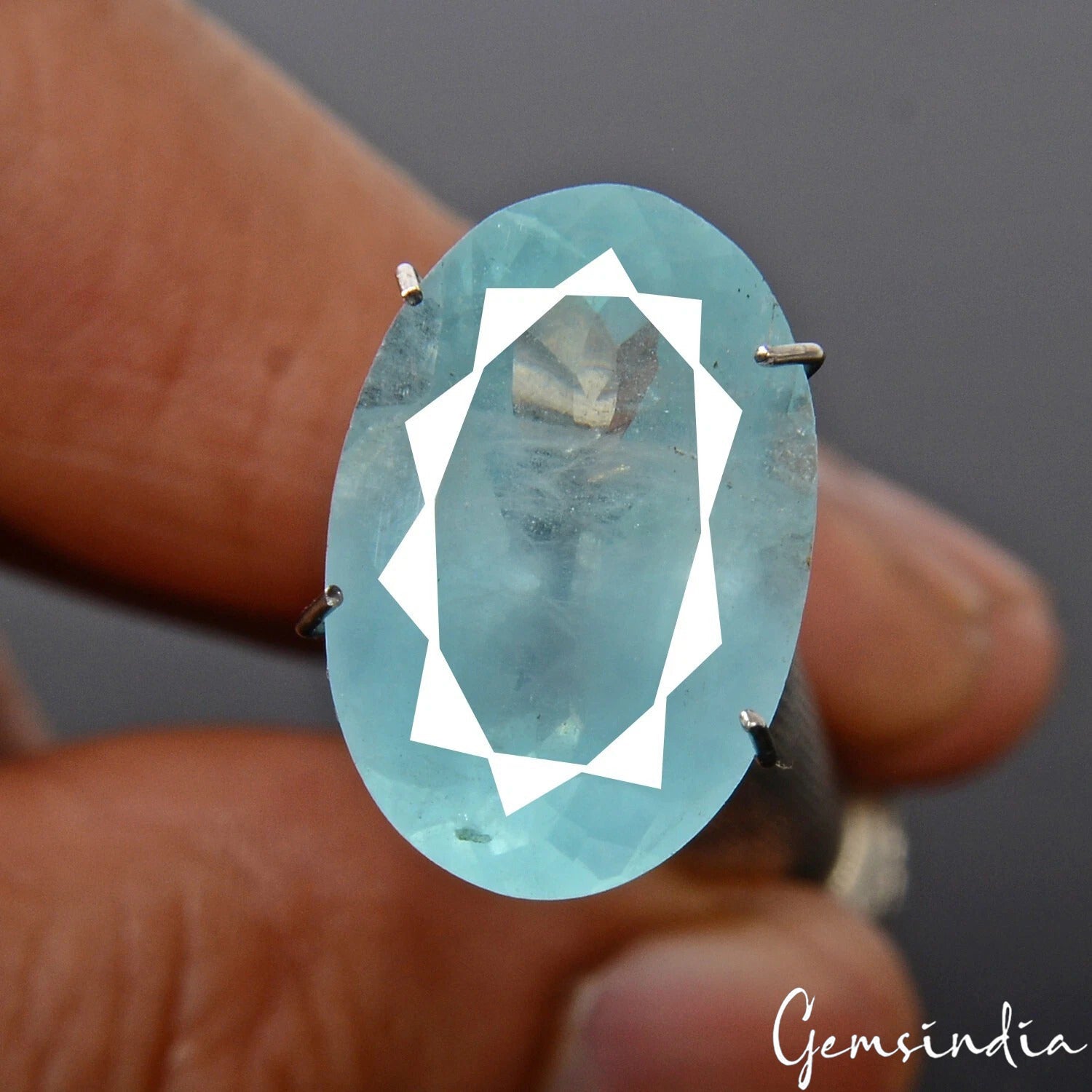 7.10 Cts Natural Ocean Blue Aquamarine Oval Cut Loose Certified Gemstone, Brazil