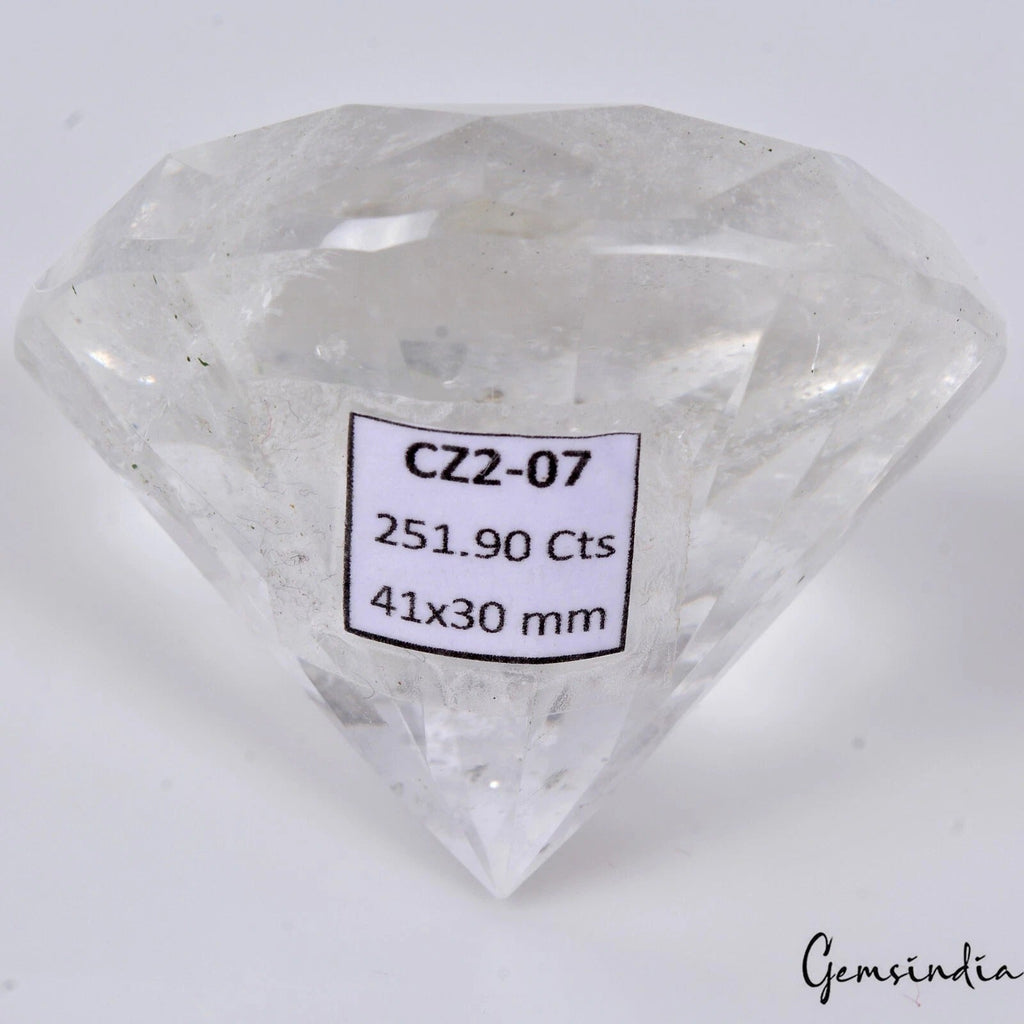 251.90 Cts Natural Diamond Cut White Quartz Crystal Mineral Loose Huge Size Gem