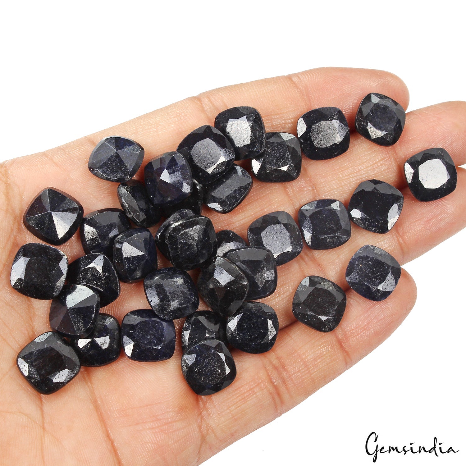 261.20 Cts/34 Pcs Natural Blue Sapphire 11-12mm Cushion Cut Loose Gemstones Lot