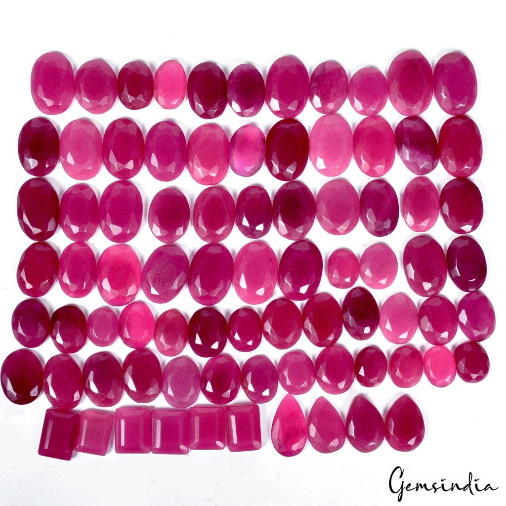 Onyx Lot, Loose Gemstone, Oval, Pear & Octagon Faceted Cut, Color Enhanced — 80 Pieces, 20mm to 34mm, 2680 Ct