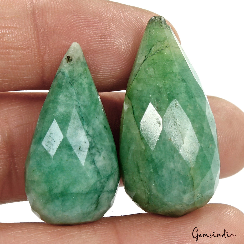 123.40 Ct Natural Pear Cut Brazilian Emerald Briolette Loose Gems For Jewelry