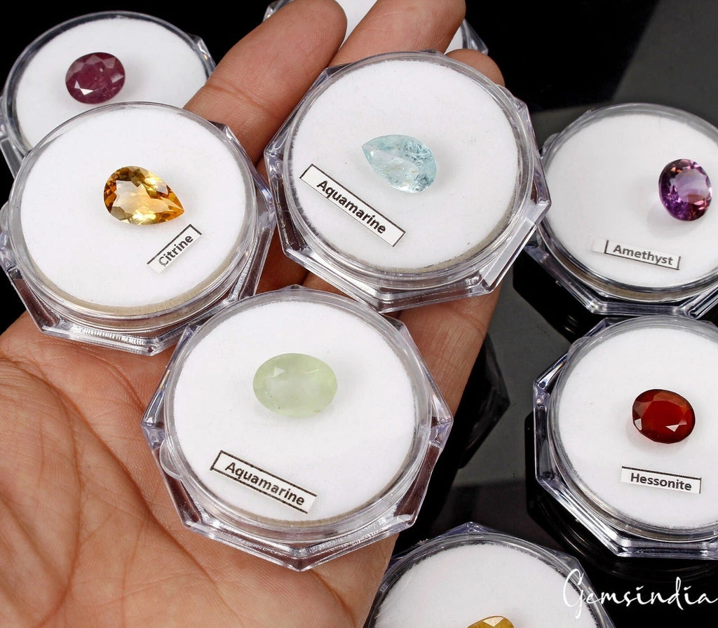 8 Pcs Estate Genuine Semi Precious Loose Mix Cut Jewelry Gemstones Collection