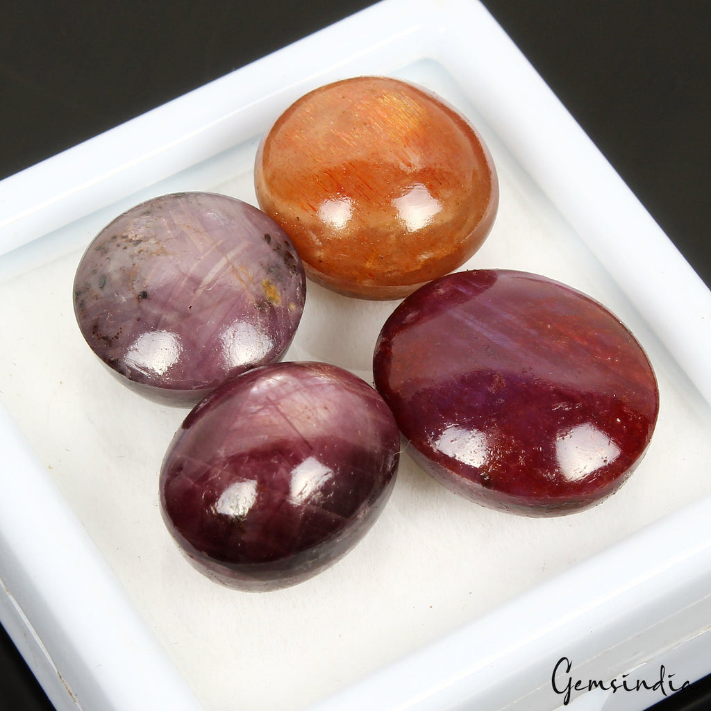 62.40 Cts Natural Untreated Star Ruby Oval Cabochon Loose 13-16mm Gemstones Lot