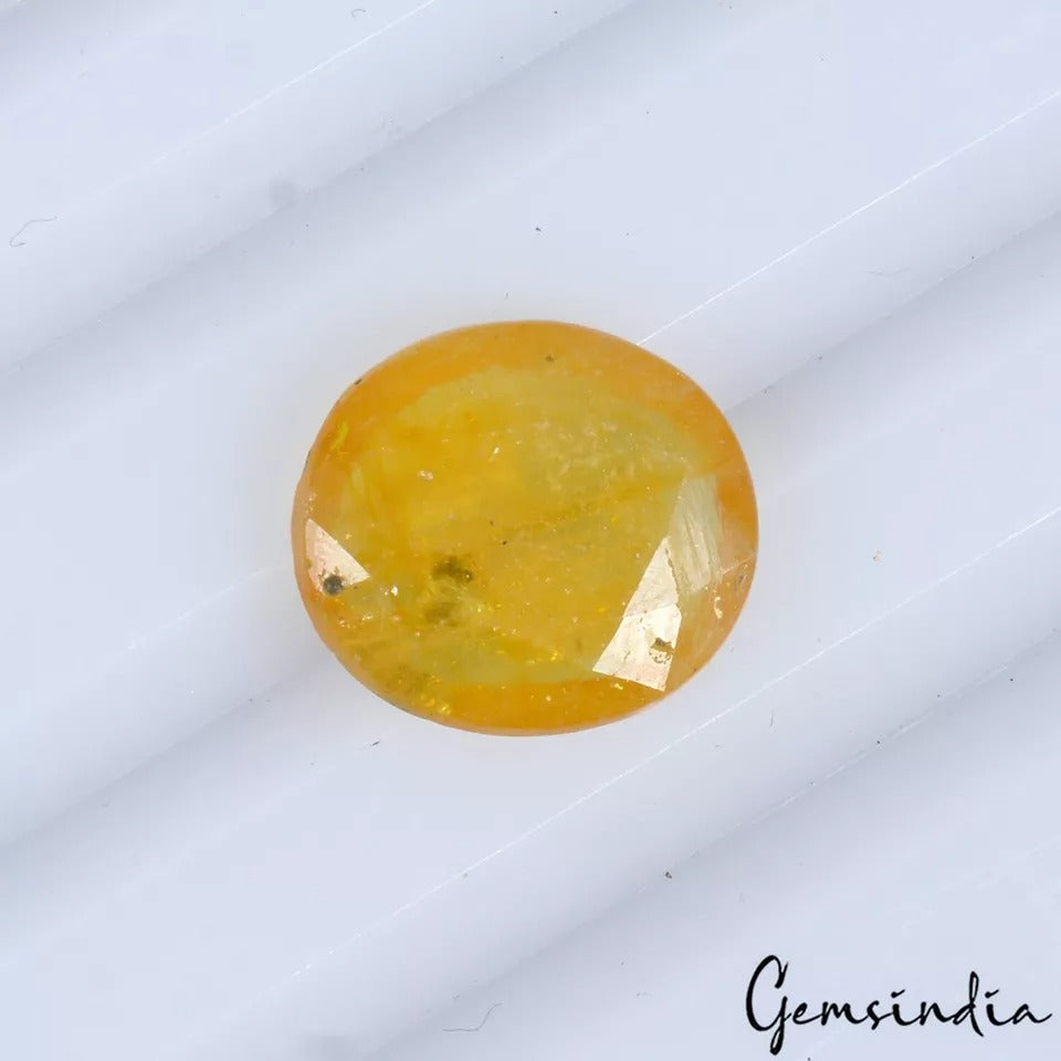 3.80 Ct Natural Untreated Ceylon Yellow Sapphire(Pukhraj)Oval Loose Gem For Ring