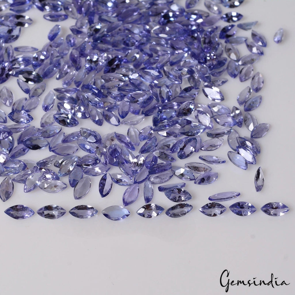 Certified 330 Pcs Natural Tanzanite Marquise 5mmx2.5mm Sparkling Blue Loose Gems