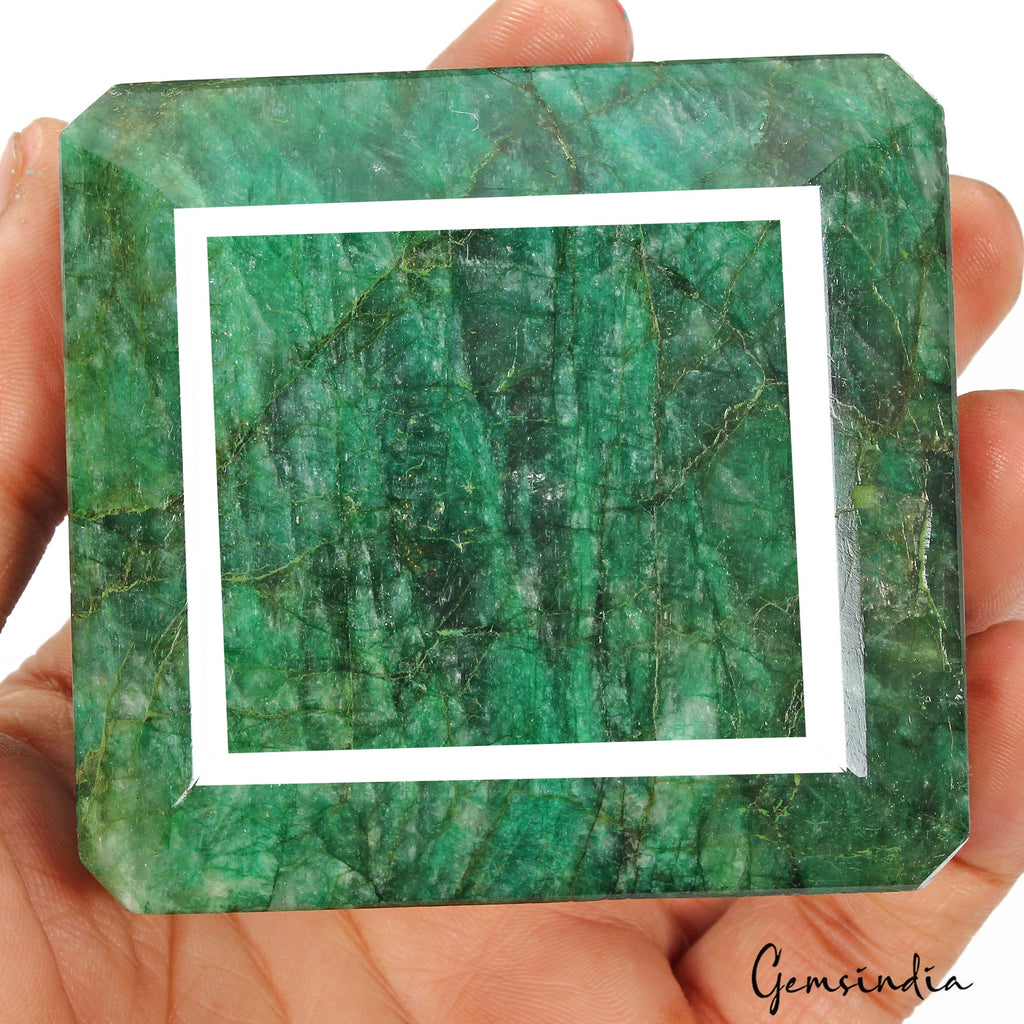 2420 Cts Natural Brazilian Green Emerald Octagon Cut Earth Mined Loose Huge Gems