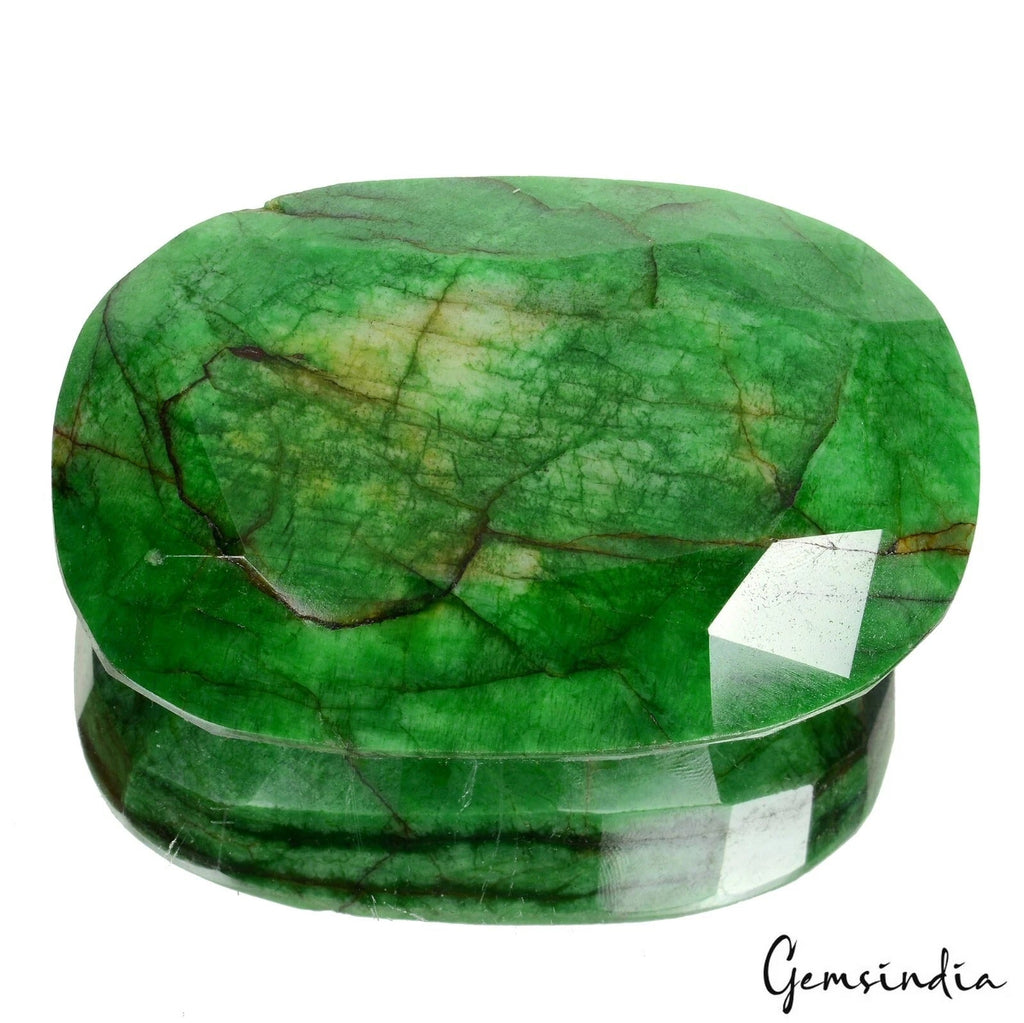 2460 Cts Natural Brazilian Green Emerald Oval Faceted Loose Huge Museum Size Gem