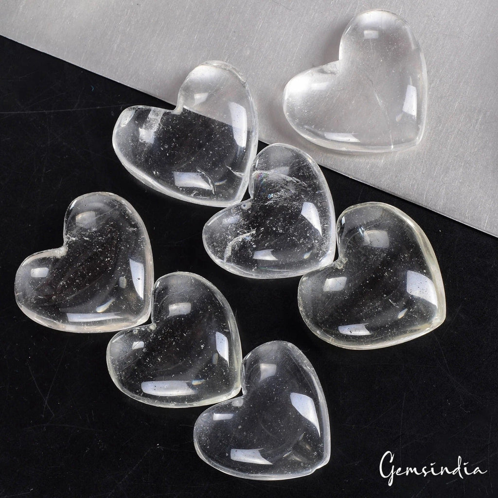 7 Heart Of White Quartz Healing Crystal Stones Reiki Chakra Collection 196.90 Ct