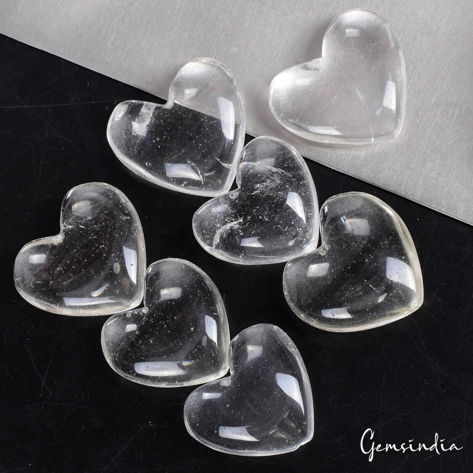 7 Heart Of White Quartz Healing Crystal Stones Reiki Chakra Collection 196.90 Ct