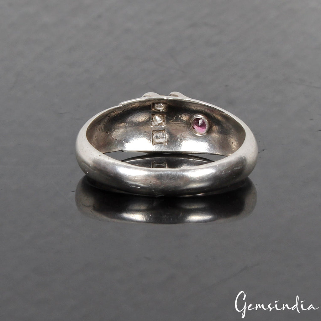 Handmade 925 Sterling Silver Ring Pink Tourmaline Natural Stone Jewelry Size 7US