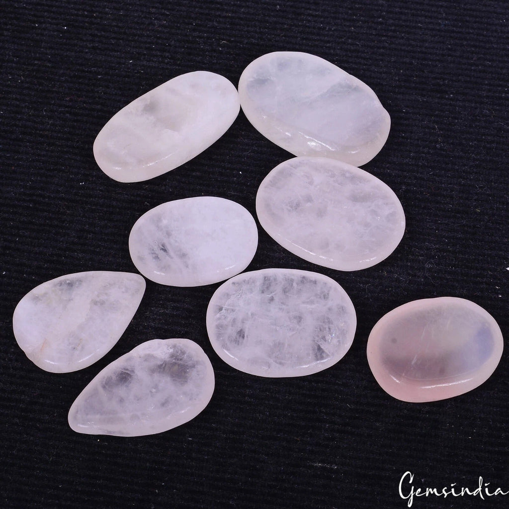 440 Cts/8 Pcs Natural Untreated Pink Rose Quartz Mixed Cab Loose Gemstones Lot
