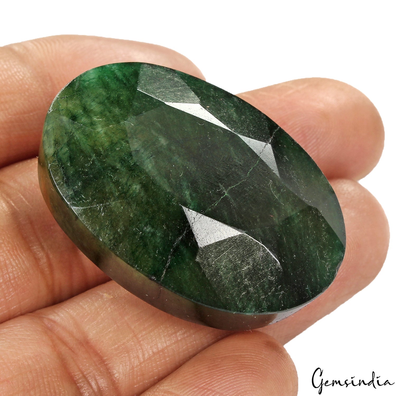 Certified 131 Cts Natural Brazilian Dark Green Emerald Oval Cut Gem For Pendant