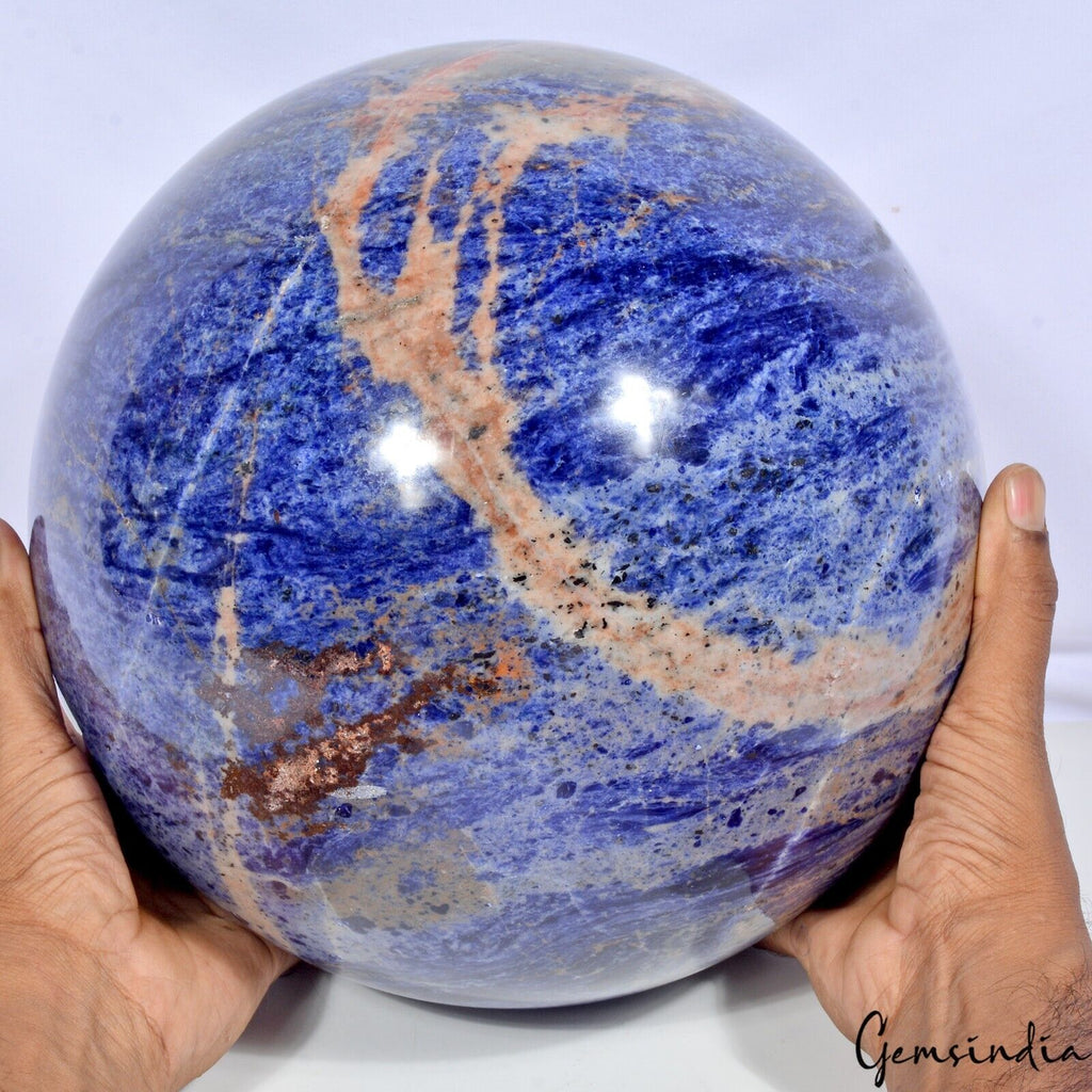 23.4 Kilo Large Natural Blue Sodalite Crystal Healing Chakra Stone Sphere Ball