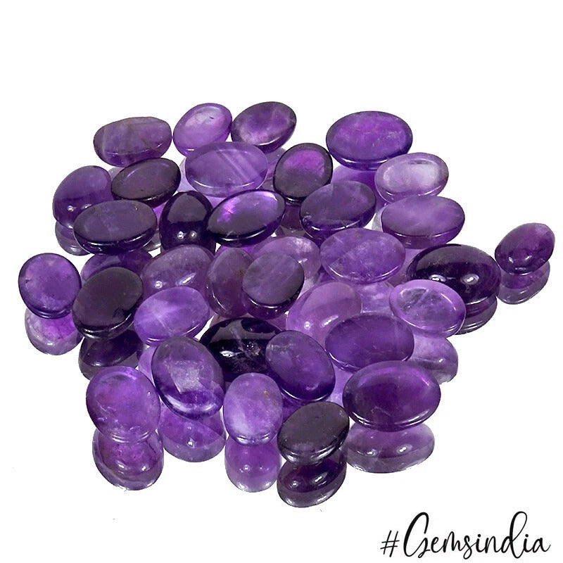 410 Ct Natural Purple Amethyst Oval Cab Certified Gemstone Lot 34 Pc For Jewelry