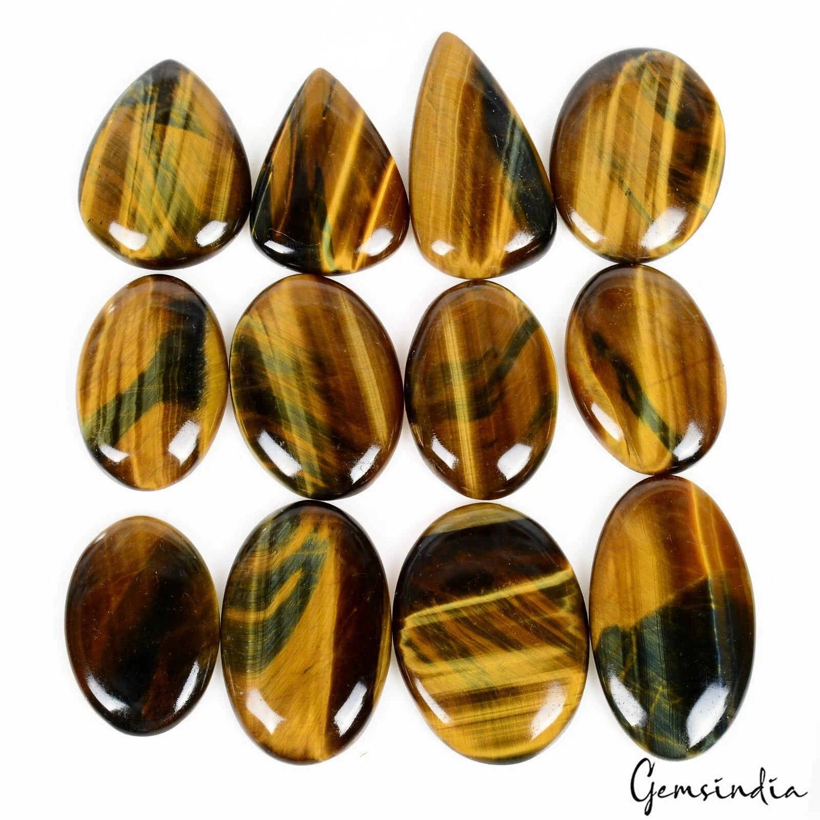 Bulk Lot Natural Pietersite Blue Fire Tiger Eye Oval Pear Cab Gemstones~470 Cts