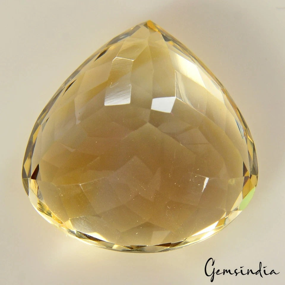 16.90 Cts Natural Brazilian Untreated Yellow Citrine Pear Faceted Cut Loose Gem