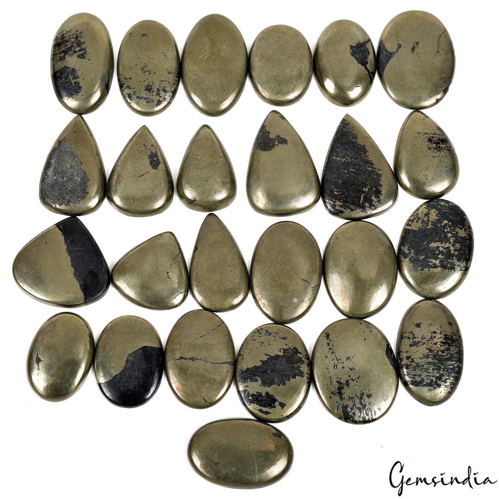 1000 Cts Apache Gold Pyrite Mix Cabochon Loose Gemstone Lot for Jewelry 25-34 MM