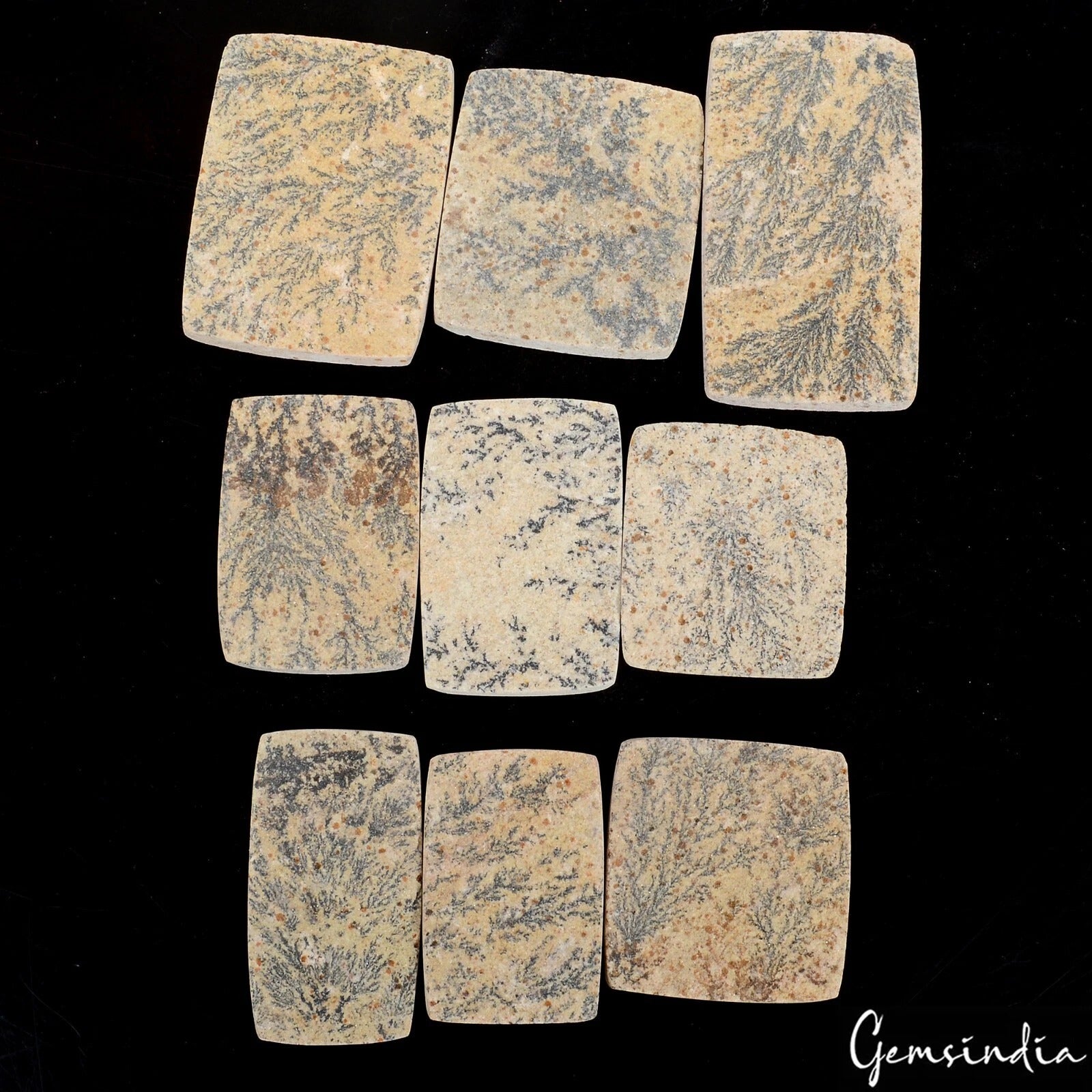 Psilomelane Lot, Cabochon, Untreated — 9 Pieces, 35mm to 54mm, 540 Ct