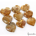 9 Pcs Natural Fossil Coral 30-37mm Heart Shape Loose Cabochon Gemstones 730 Cts