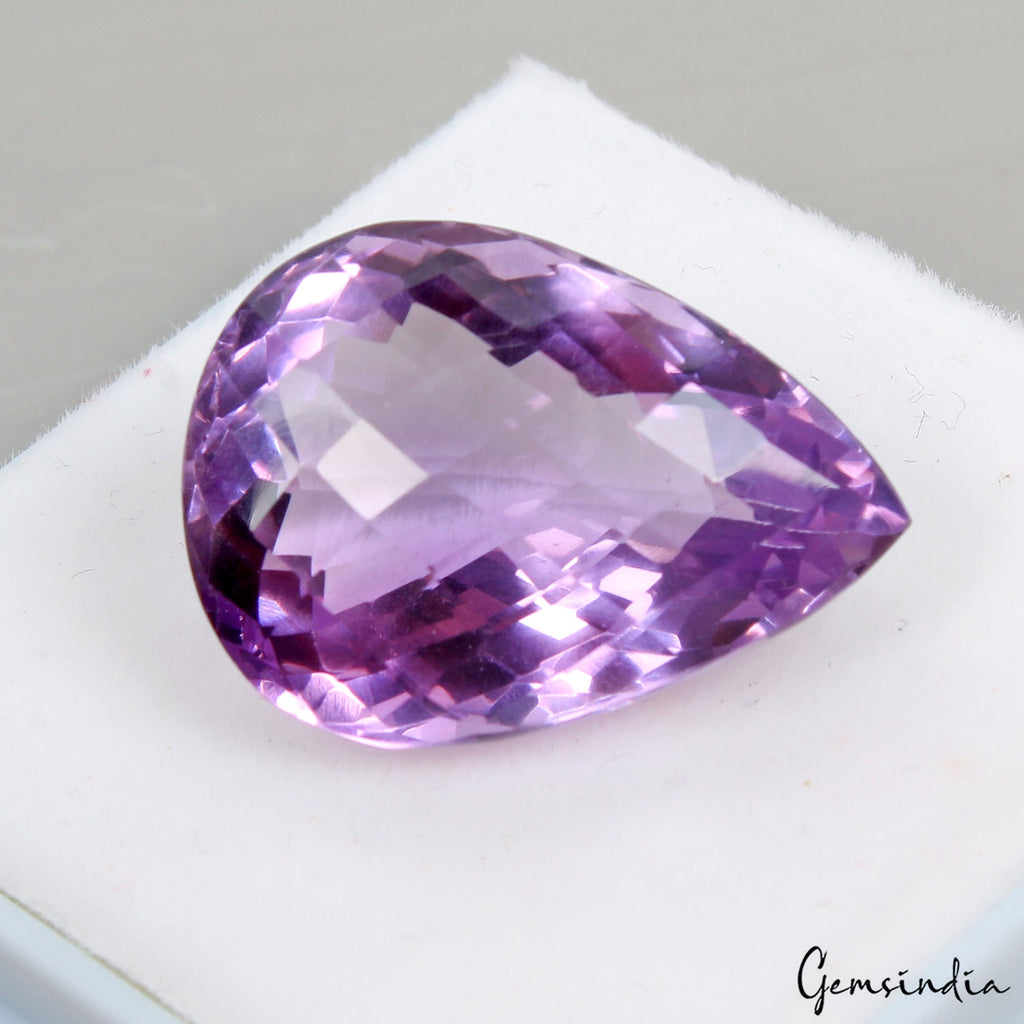 VVS 25.40Ct Natural Amethyst Certified Huge Pendant Size Pear Untreated Gemstone