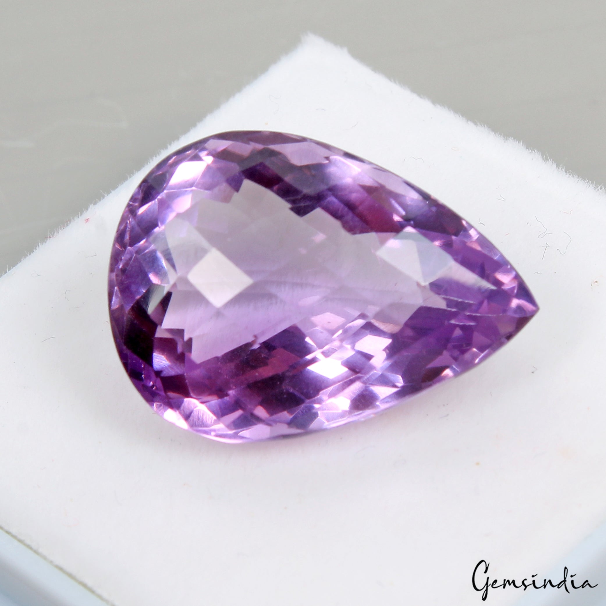 VVS 25.40Ct Natural Amethyst Certified Huge Pendant Size Pear Untreated Gemstone