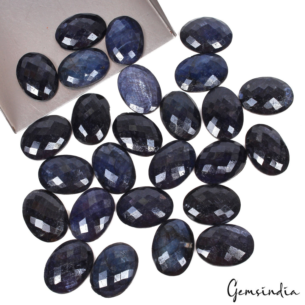 670 Ct/26 Pcs Natural Blue Sapphire Oval Checker Cut Calibrated 25x18mm Gems Lot