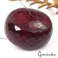 Giant 380 Ct Natural Earth Mined Ruby Gem 38mm Round Checker Cut Certified Bead
