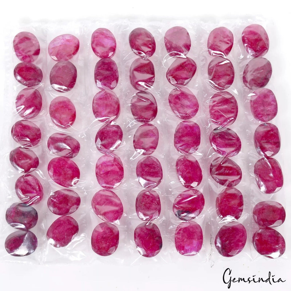 500 Ct/50 Pc Natural Pink Red Beryl Bixbite Oval Faceted Loose 11-18mm Gemstones