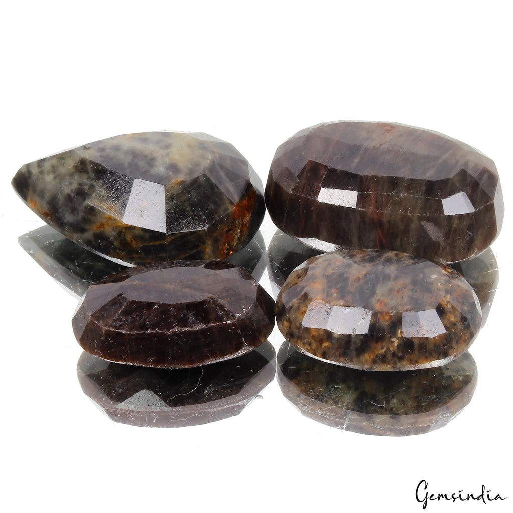 700 Ct Natural Black Sapphire Mix Faceted Huge Cut Earth Mined Loose Gems Lot