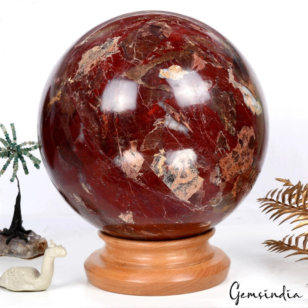 17.7 Kilo Natural Untreated Red Jasper Sphere 9"Crystal Healing Mineral Huge Gem