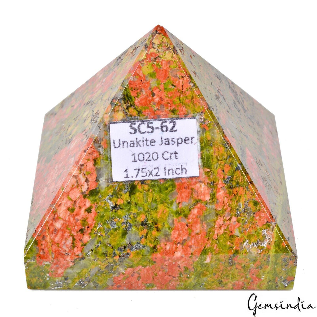 1.75" Unakite Jasper Crystal Healing Mineral /Reiki Healing Gemstone Pyramid