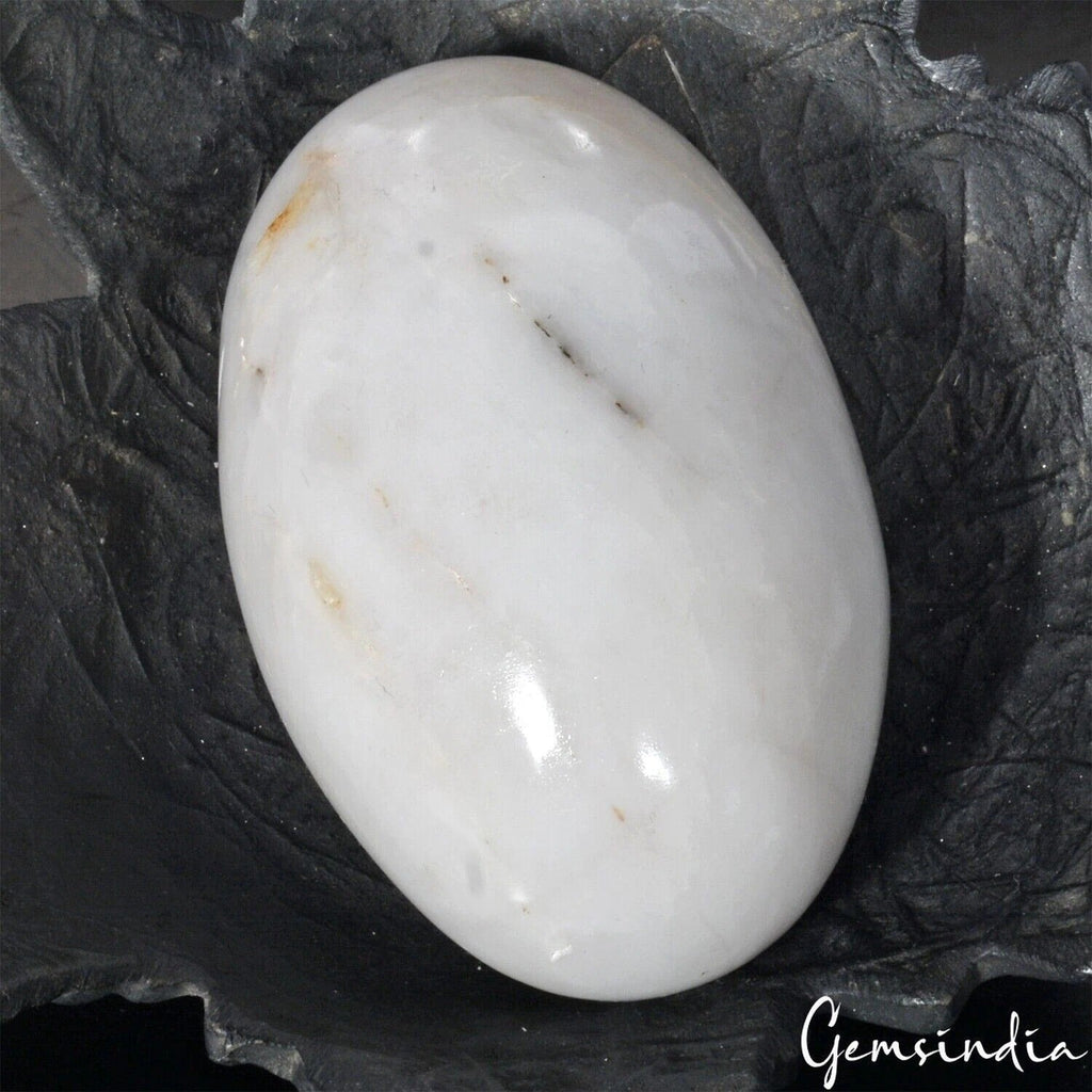 1800Ct Natural White Calcite Egg Crystal Reiki Healing Mineral Gemstone W/ Stand