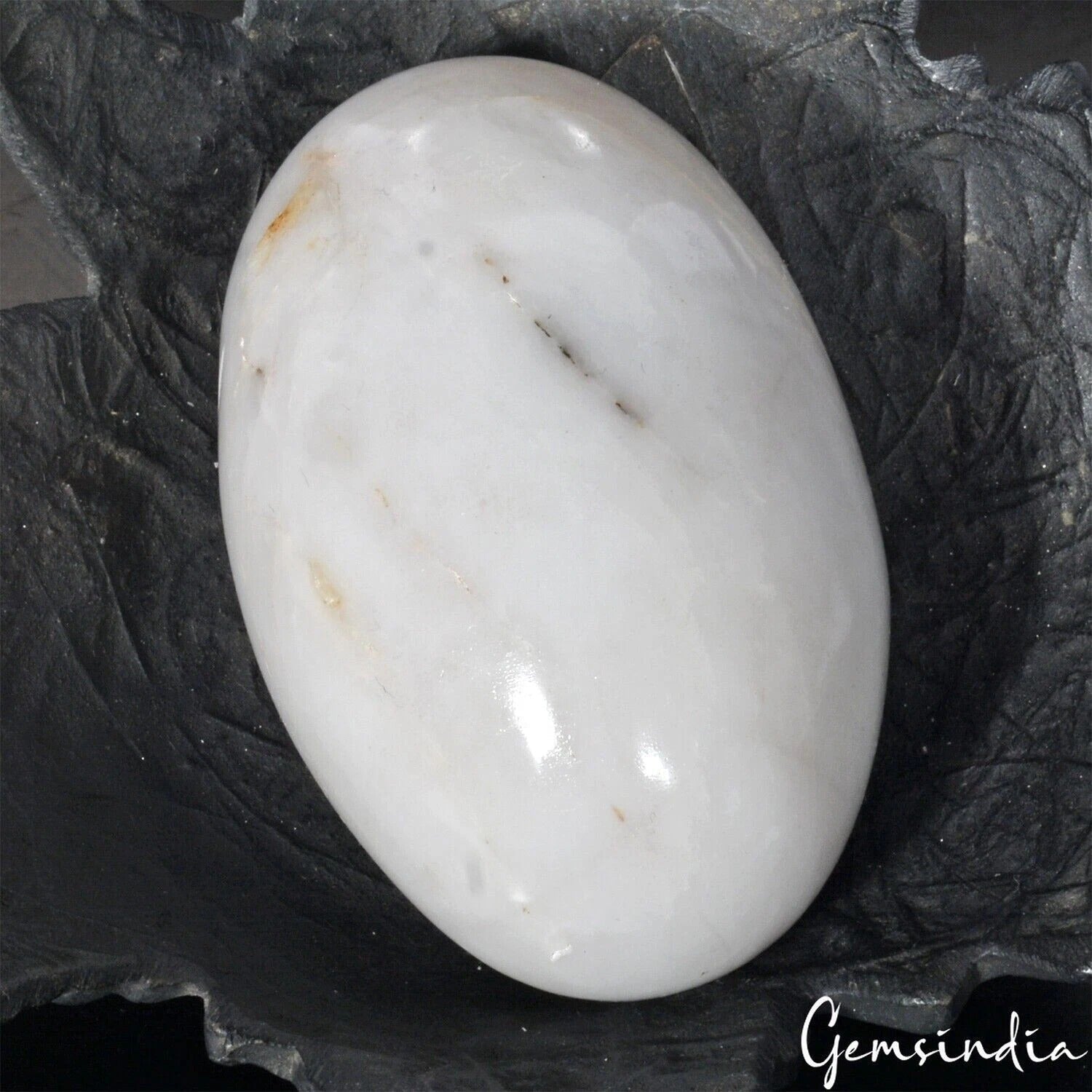 1800Ct Natural White Calcite Egg Crystal Reiki Healing Mineral Gemstone W/ Stand