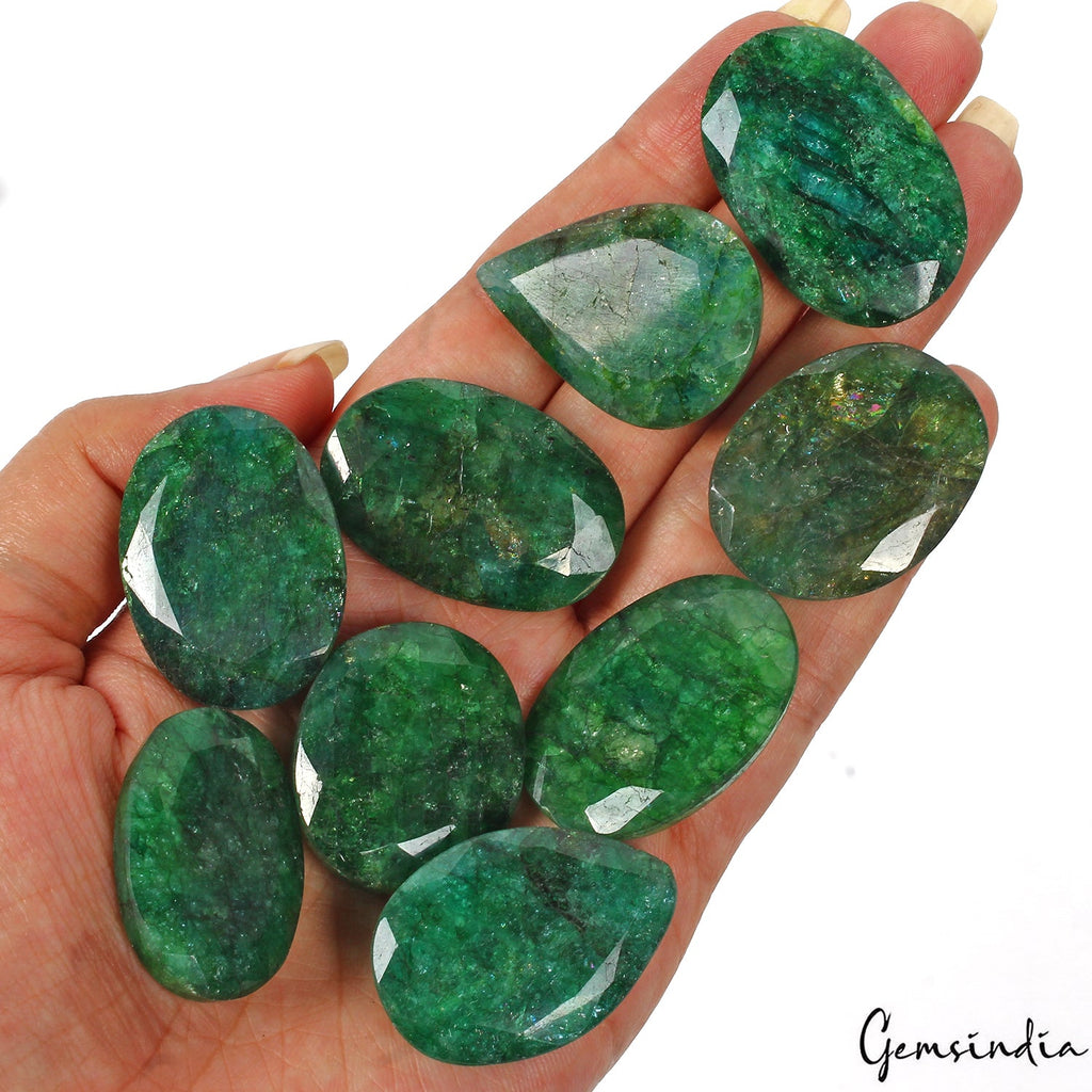 525 Cts/9 Pcs Natural Brazilian Green Emerald Mix Cut Loose Gems Lot For Jewelry