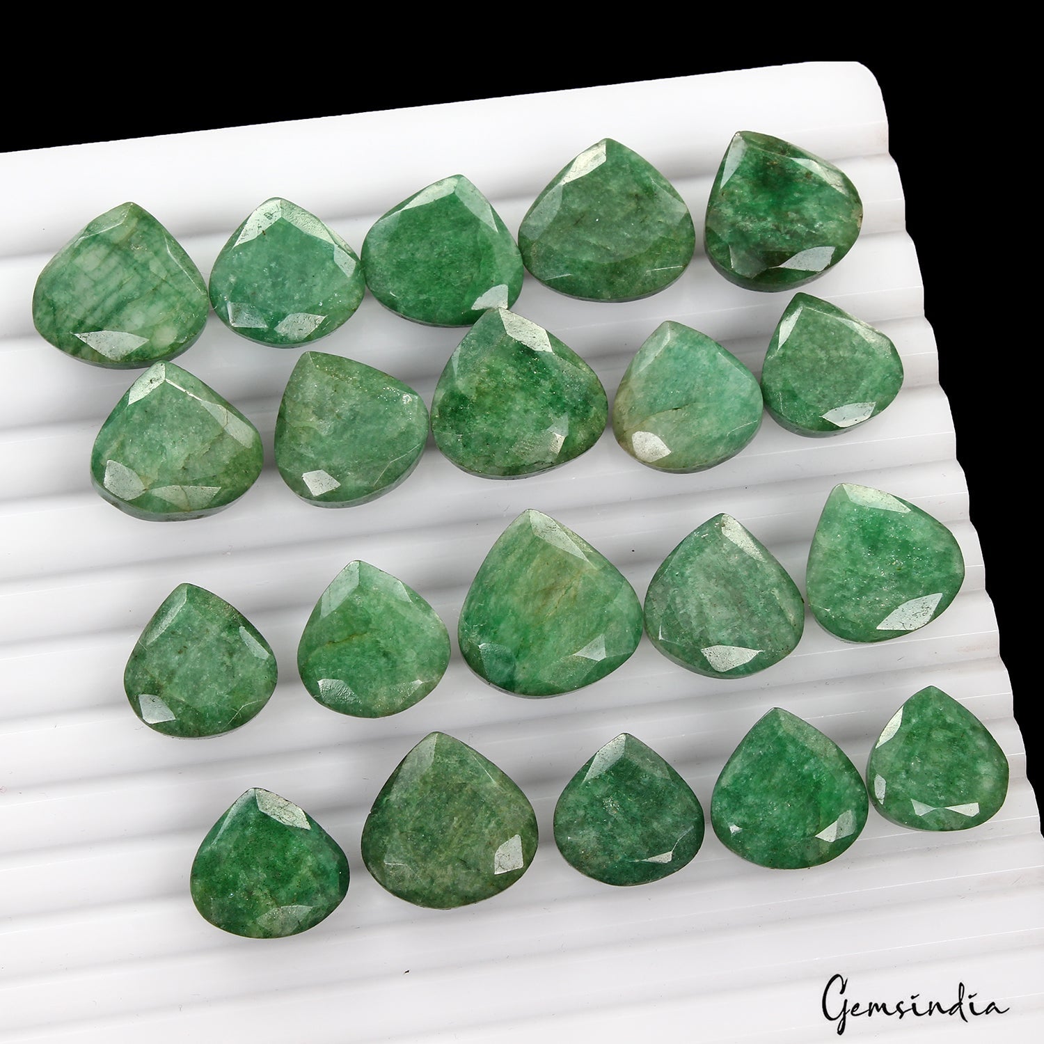 275.00 Ct Natural Green Brazilian Emerald Pear Cut Faceted Loose Wholesale Gems