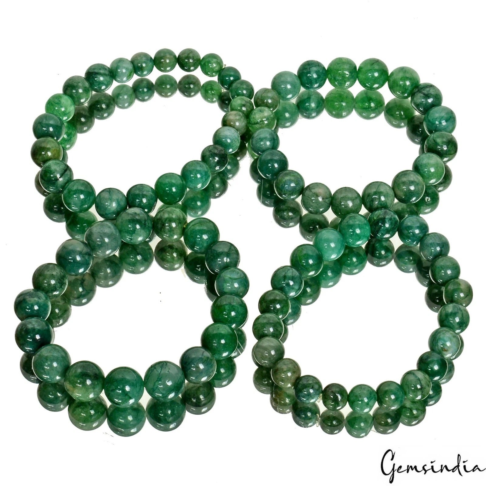 Emerald Bracelet, Color Enhanced, Green — 6 inch, 440 Ct