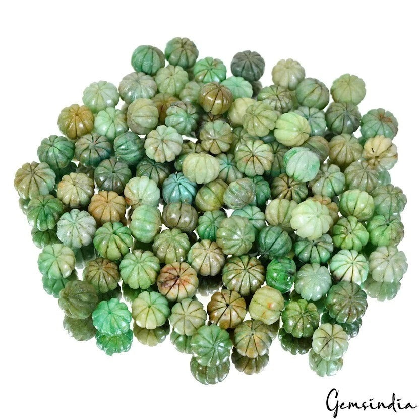 Emerald Beaded Strand, Color Enhanced, Green — 14mm to 17mm, 2000 Ct, Brazil
