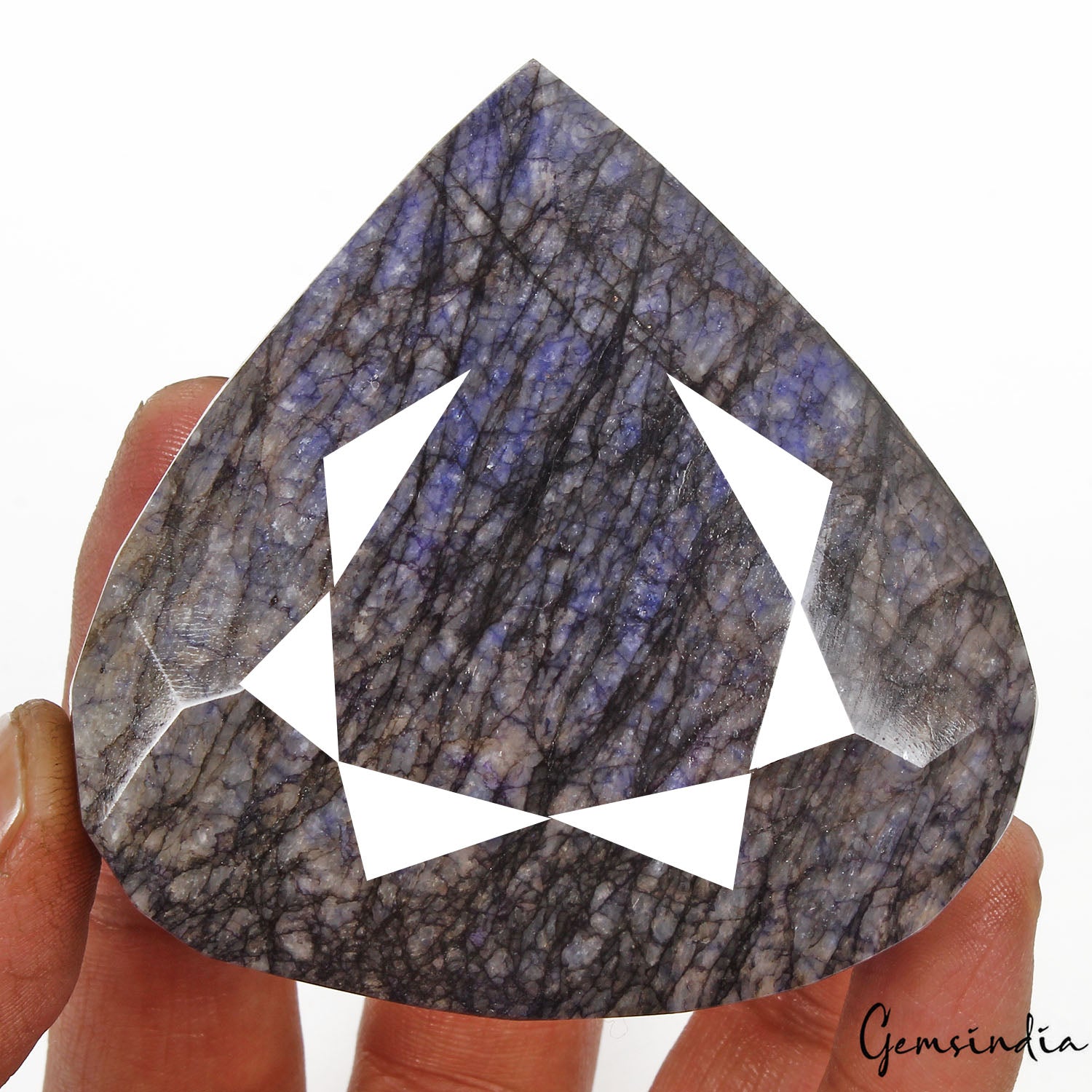 African Blue Sapphire Loose Gemstone, Color Enhanced — 72x74x36mm, 1430 Ct, Africa