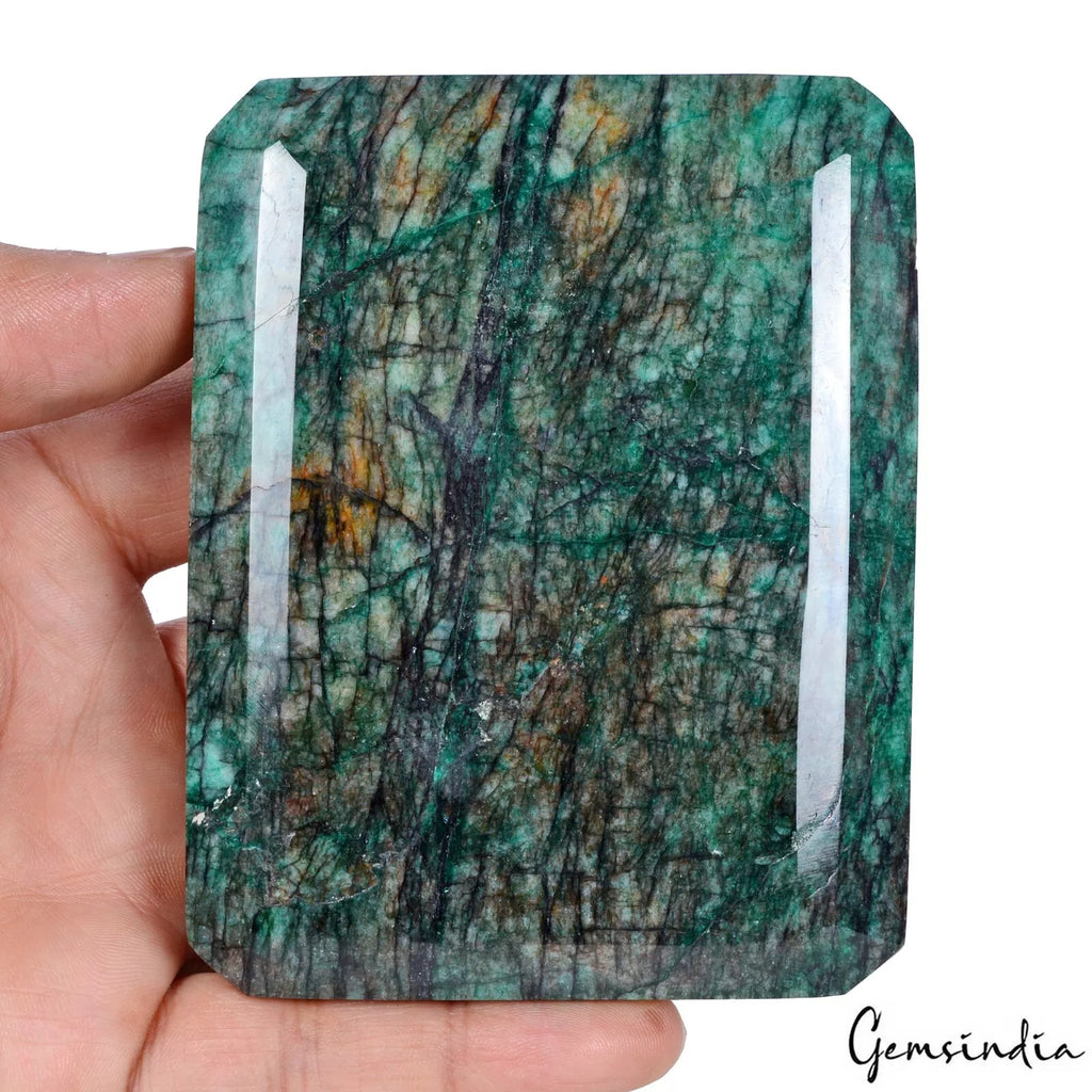 Emerald Loose Gemstone, Octagon, Color Enhanced — 100x79x29 mm, 2410 Ct, Brazil