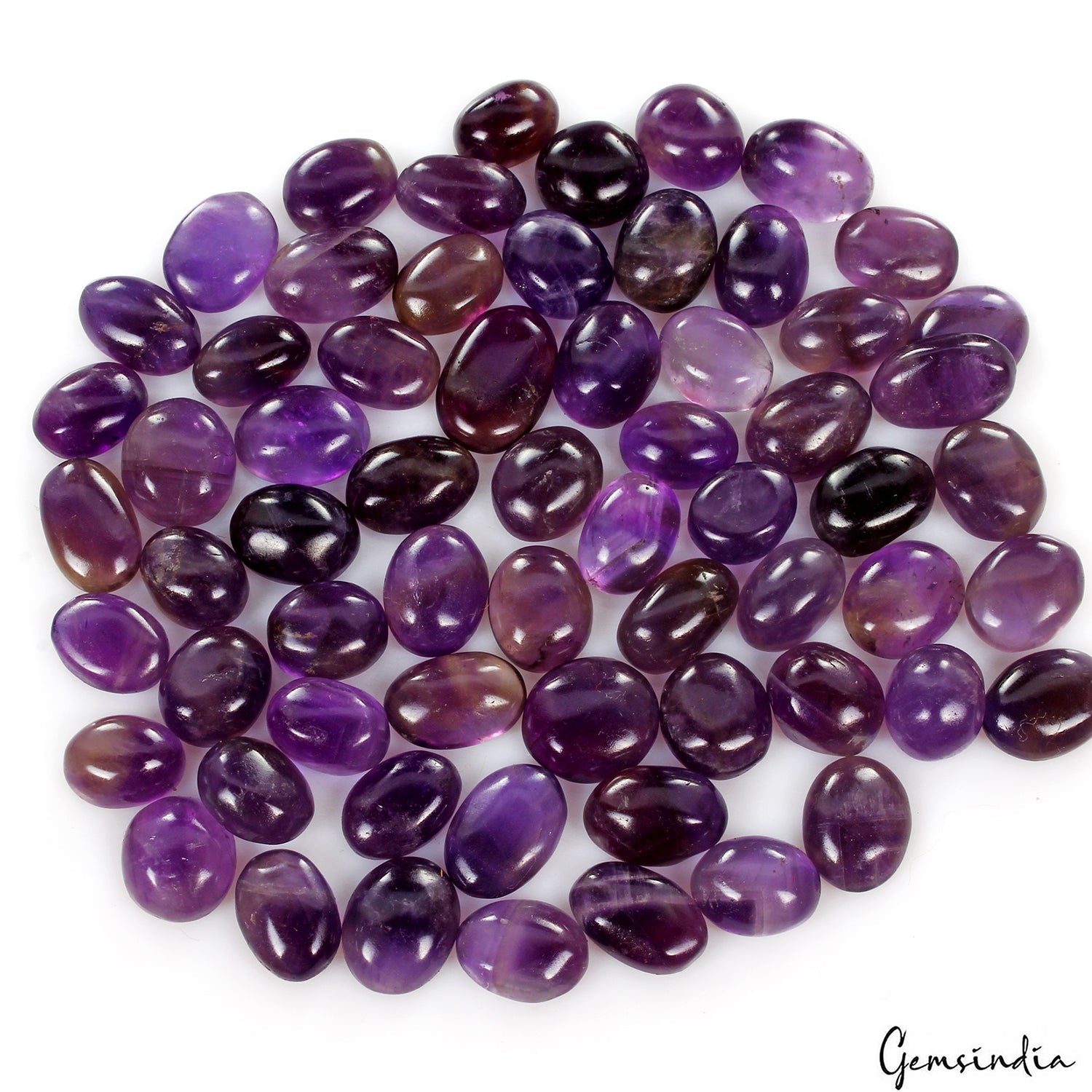 340 Ct Natural Untreated Purple Amethyst Oval Cab Loose Gemstone Lot For Jewelry