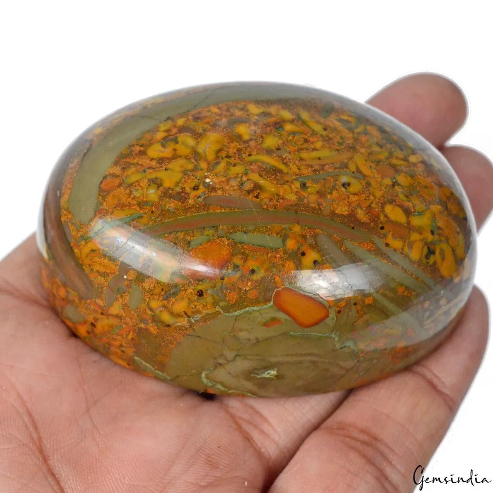 900 Cts Natural Untreated Bi Color Fruit Jasper Oval Cab Loose Gems For Jewelry