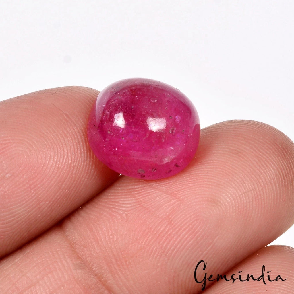 Certified 13.30 Ct Natural Mozambique Pink Red Ruby Oval Cabochon Loose Gemstone
