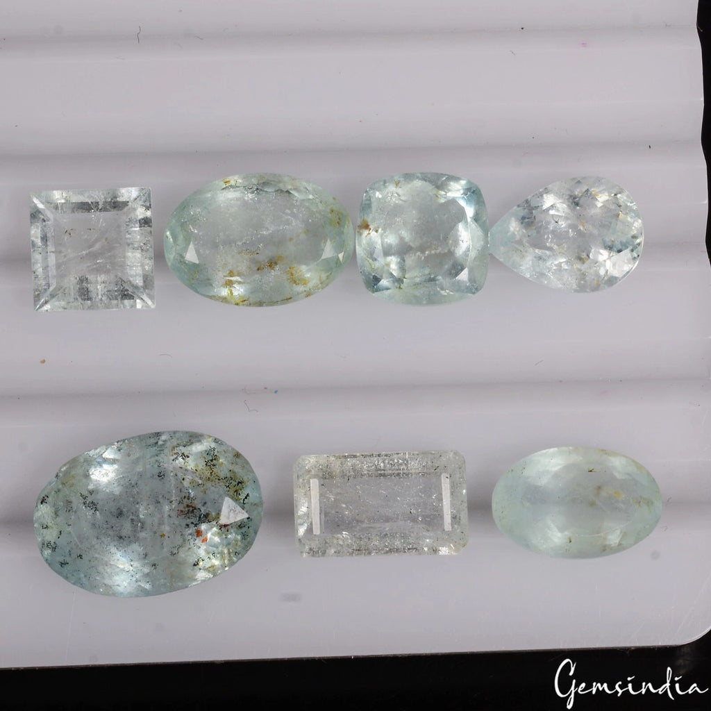 Aquamarine Lot, Loose Gemstone, Untreated — 7 Pieces, 09mm to 16mm, 28.70 Ct, Brazil